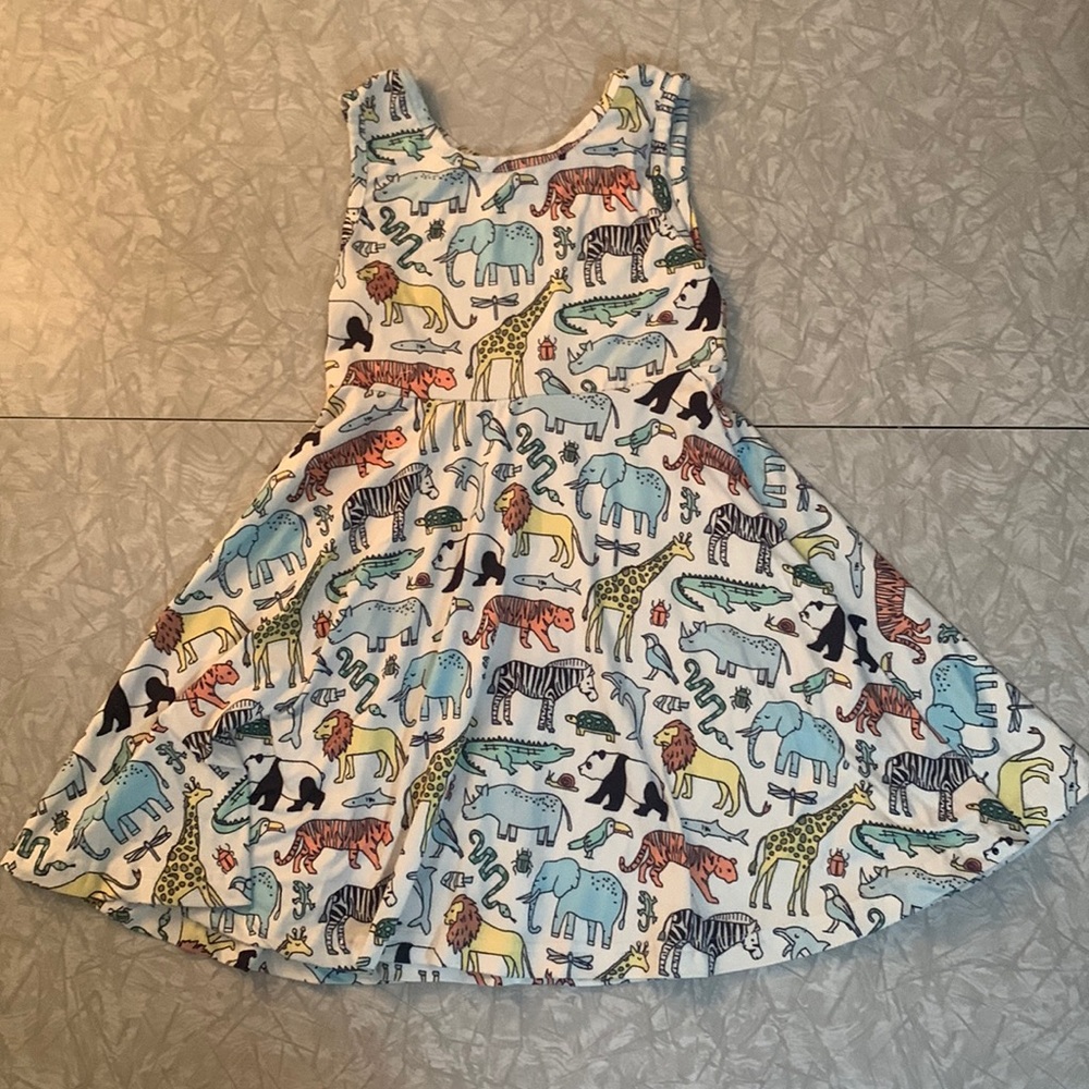 Girls Size 5 Zoo Animals Tank Skater Dress 🐯🦁